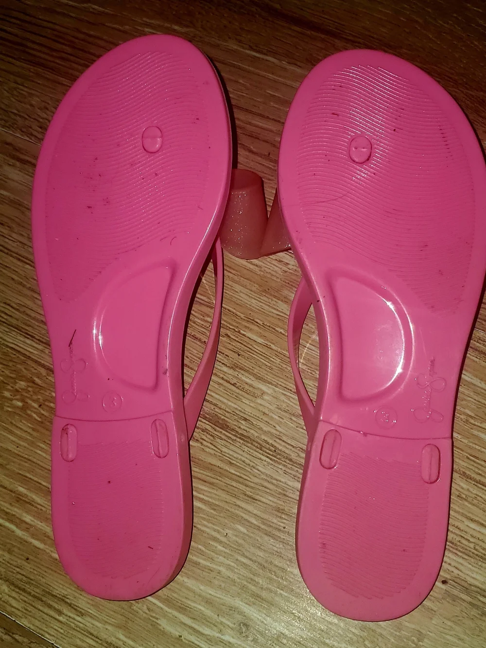 Girls Jessica Simpson Pink Glam Bow Jelly Flip Flops